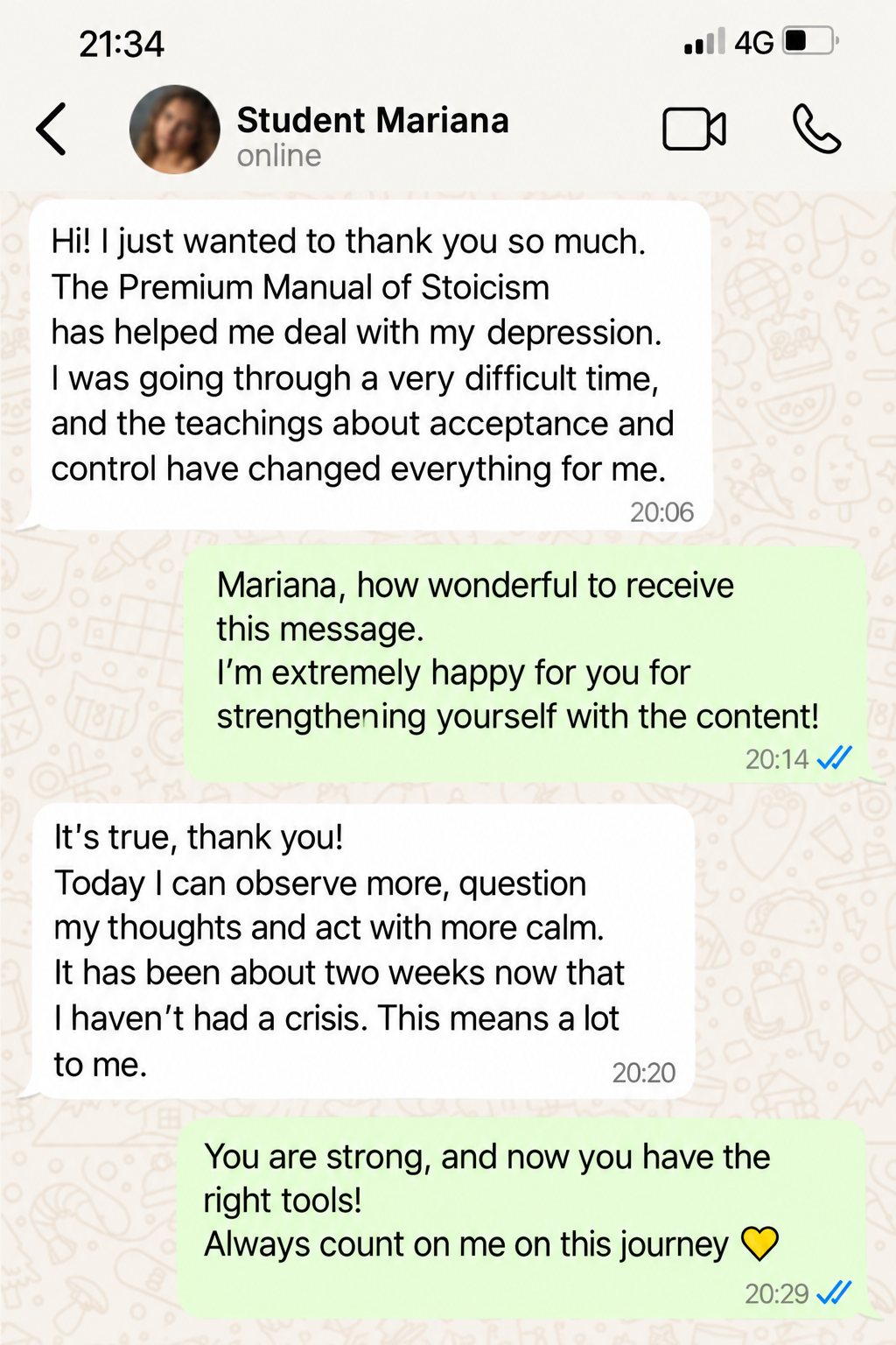 Student testimonial 3 about the Stoicism Manual